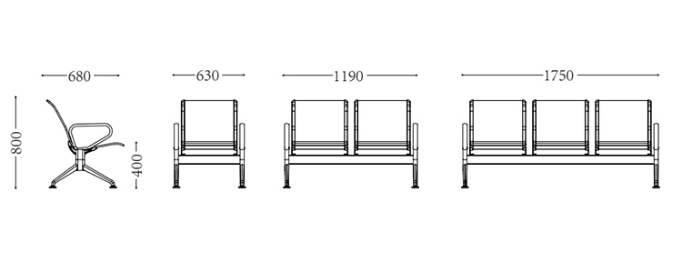不锈钢机场椅/等候椅-SJ629(图2) undefined